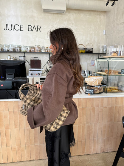 Milano Wool Belted Jacket in Brown - Shipping 15/12 to 19/12