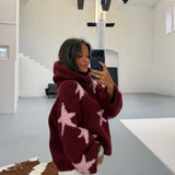 Star Sweater in Burgundy and Pink