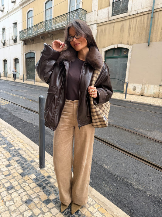 Corduroy Pants in Beige