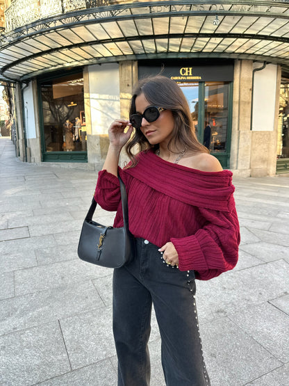 Tuly Oversize Shirt in Burgundy