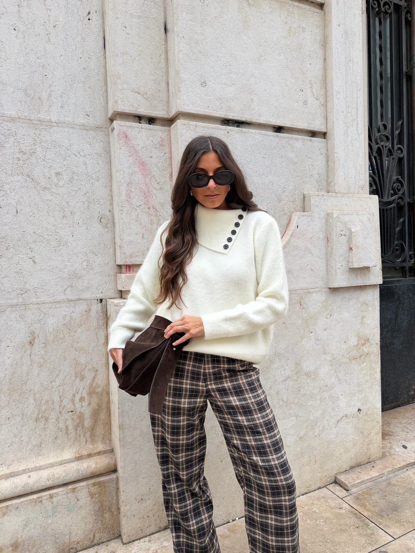 White Glitter Knit Cardigan With Buttons