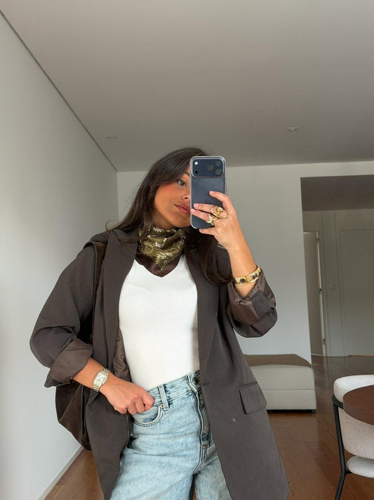 Bandana Satin Olive Green and Brown