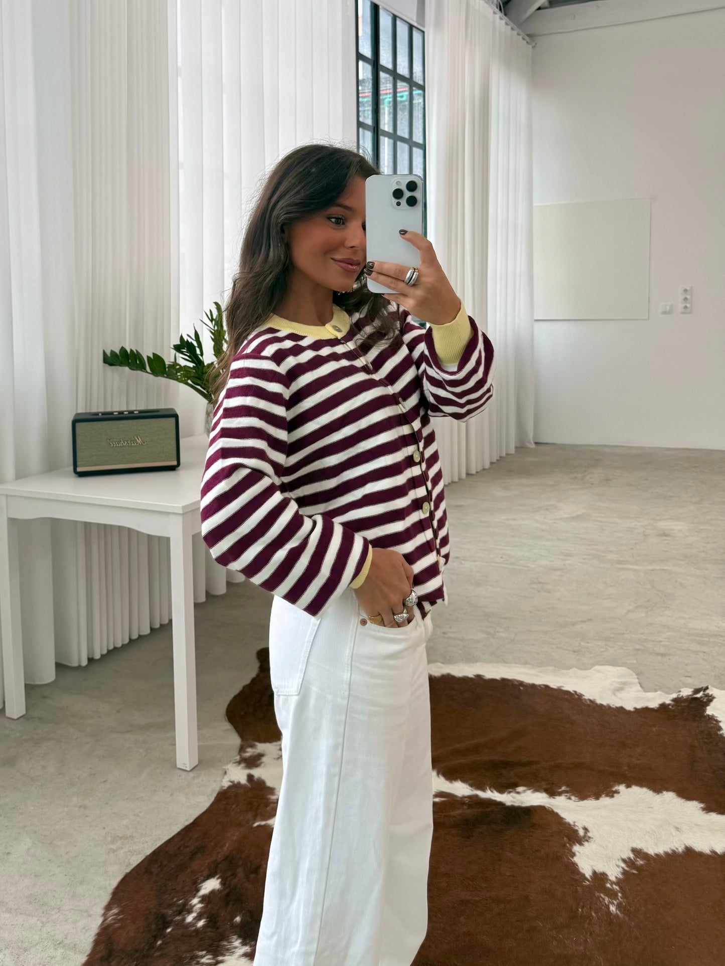 Carol Cardigan With Yellow Details - Shipping 11/11