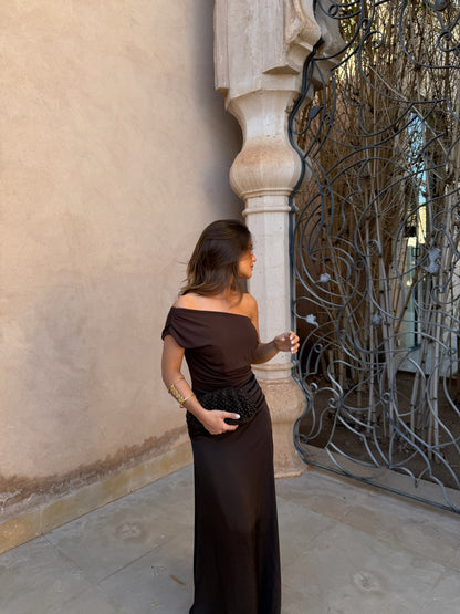 Amira Dress in Brown