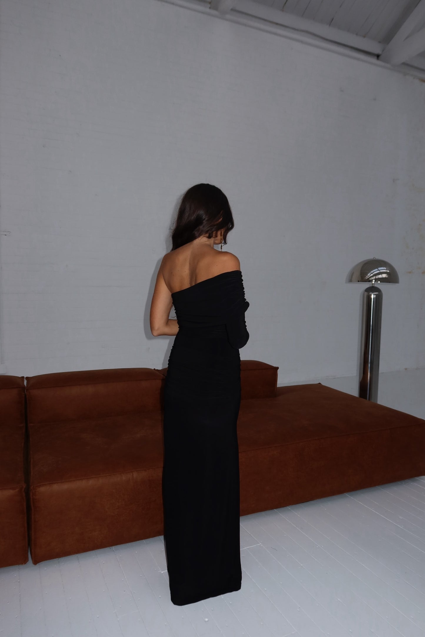 Cammy One Shoulder Dress in Black