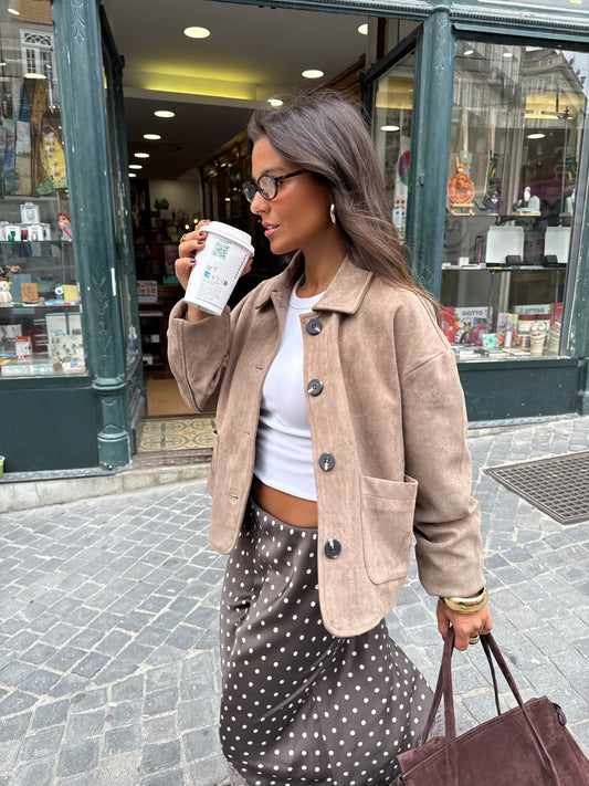 Oatmeal Suede Jacket