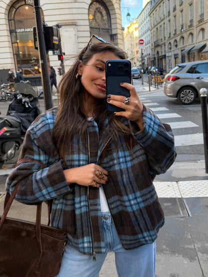 Blue Plaid Coat