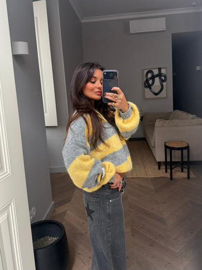 Ami Sweater in Grey and Yellow