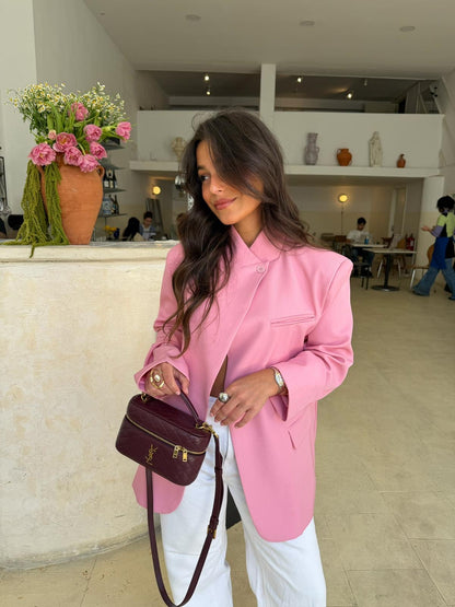 Asymmetrical Blazer in Pink