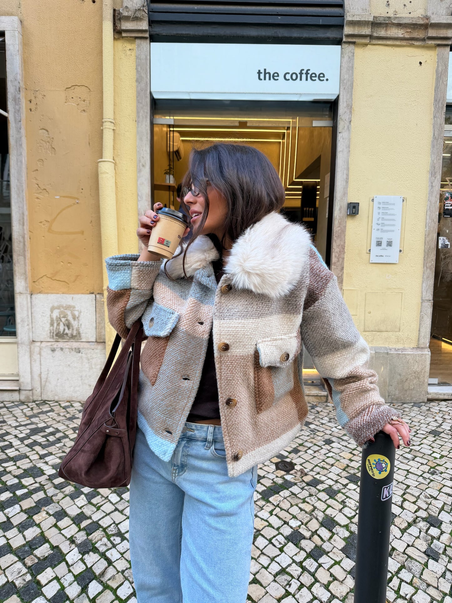 100% Wool Berlin Jacket with Fur Collar