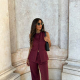 Eva Vest in Burgundy