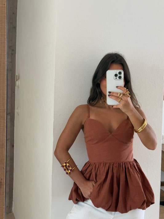 Balloon Top in Brown