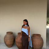 Joanna Dress In Brown and Blue - Shipping/Envio 22/06 to 26/06