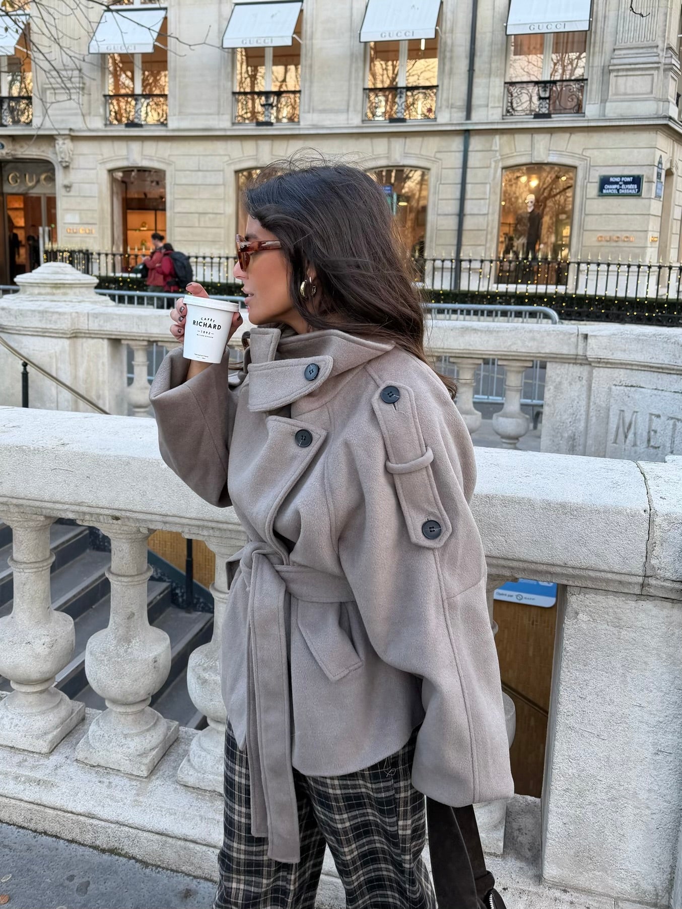 Florence Belted High-Neck Coat