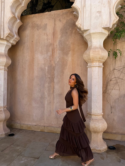 Manila Dress in Brown - Shipping/Envio 15/06 to 19/06