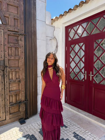 Manila Dress in Burgundy - Shipping/Envio 22/06 to 26/06