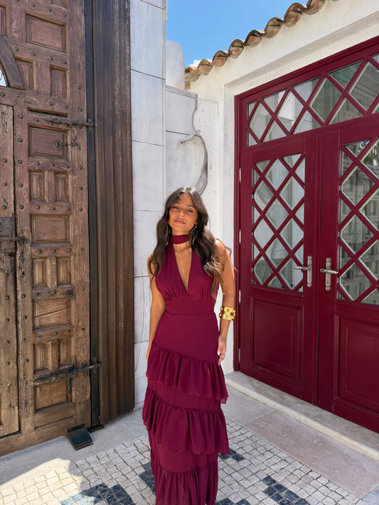 Manila Dress in Burgundy
