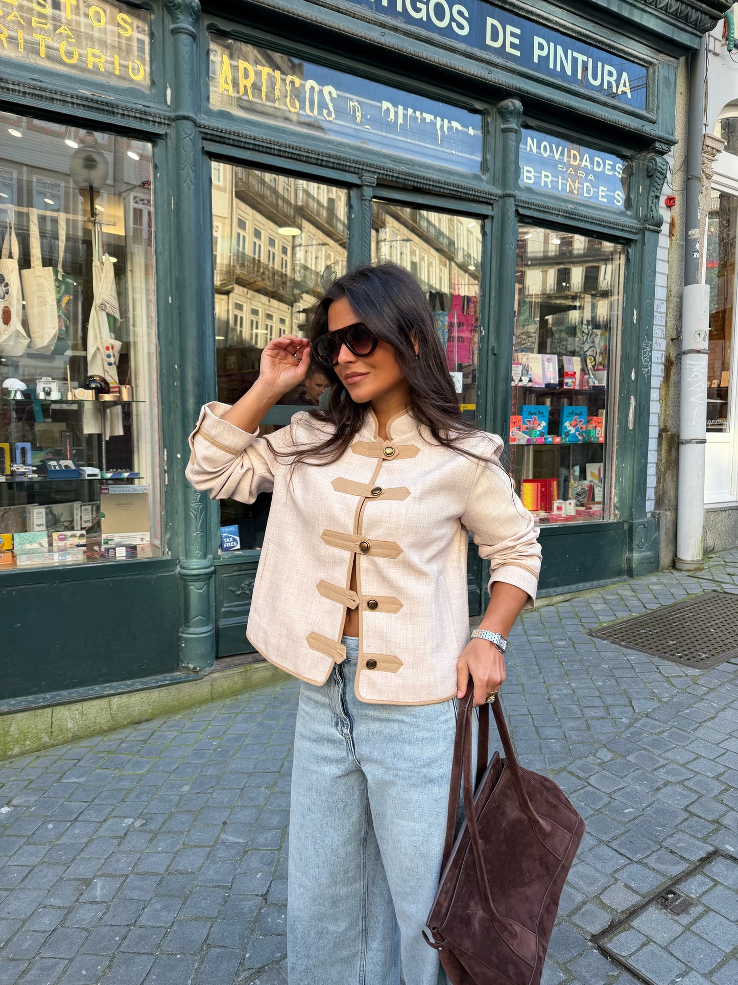 Charlotte Military Jacket in Beige