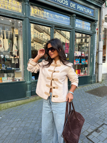 Charlotte Military Jacket in Beige