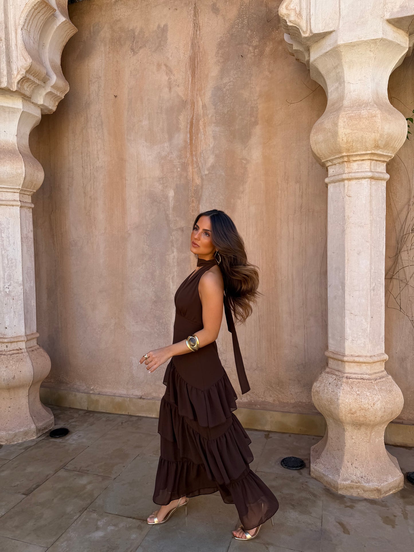 Manila Dress in Brown - Shipping/Envio 15/06 to 19/06