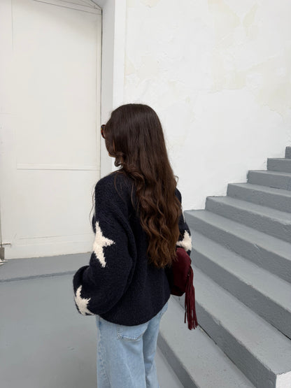 Star Sweater in Navy Blue