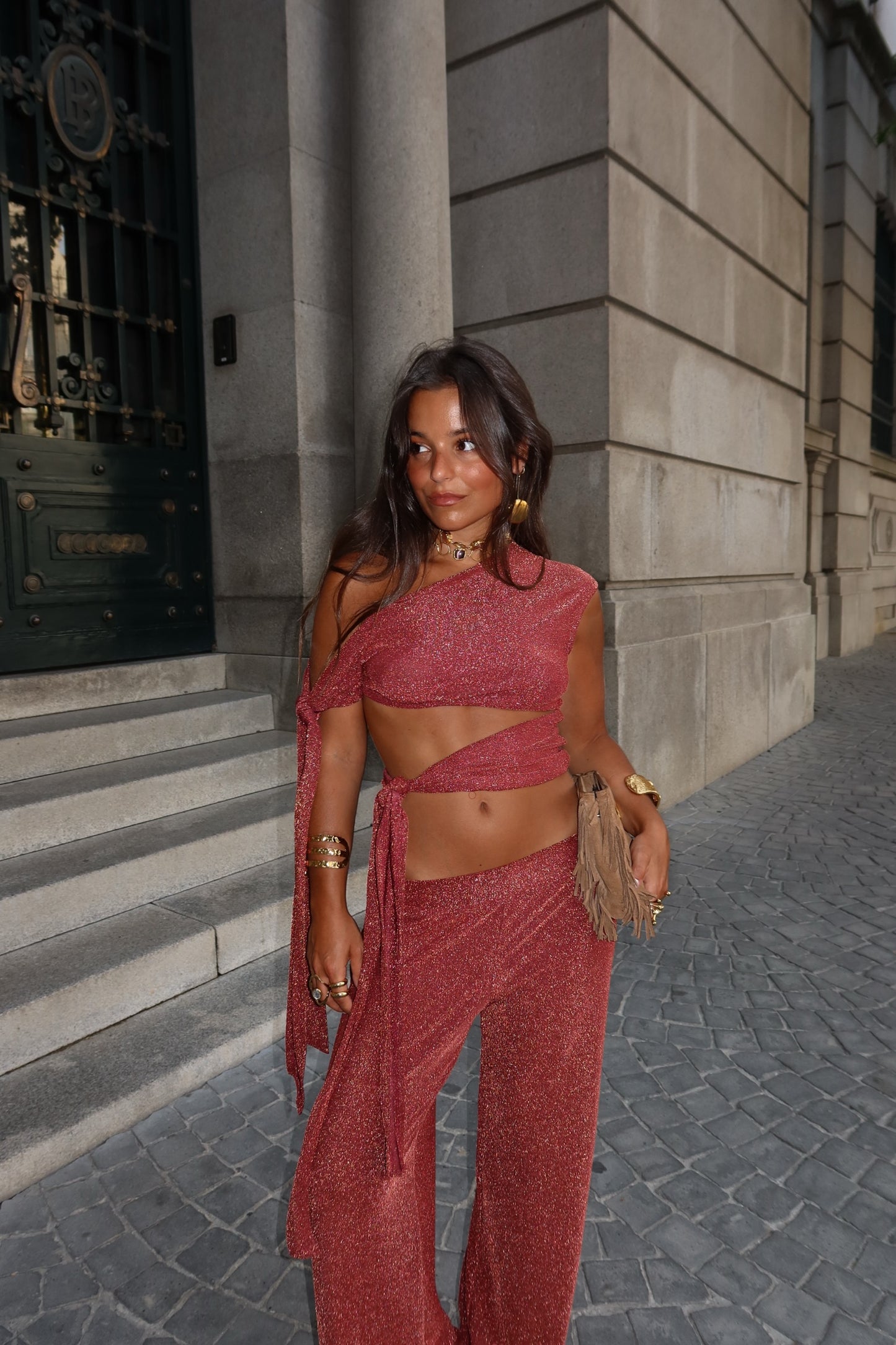 Gaia Top in Shiny Terracotta - Shipping 05/09