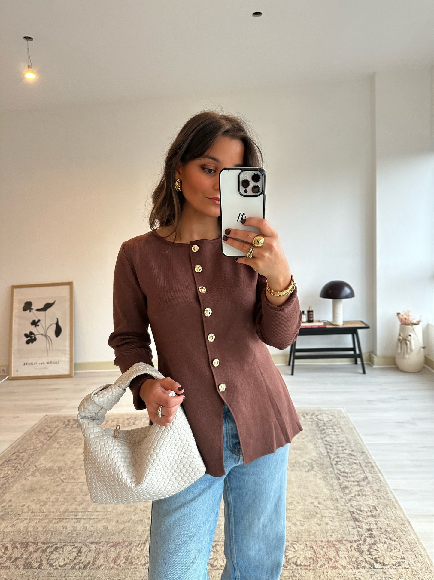 Brown Cardigan with Buttons