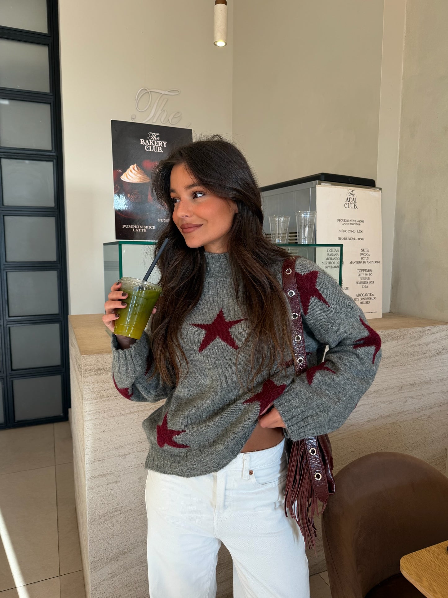 Star Sweater in Burgundy