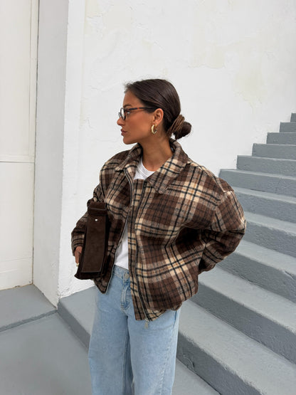 Brown Plaid Coat