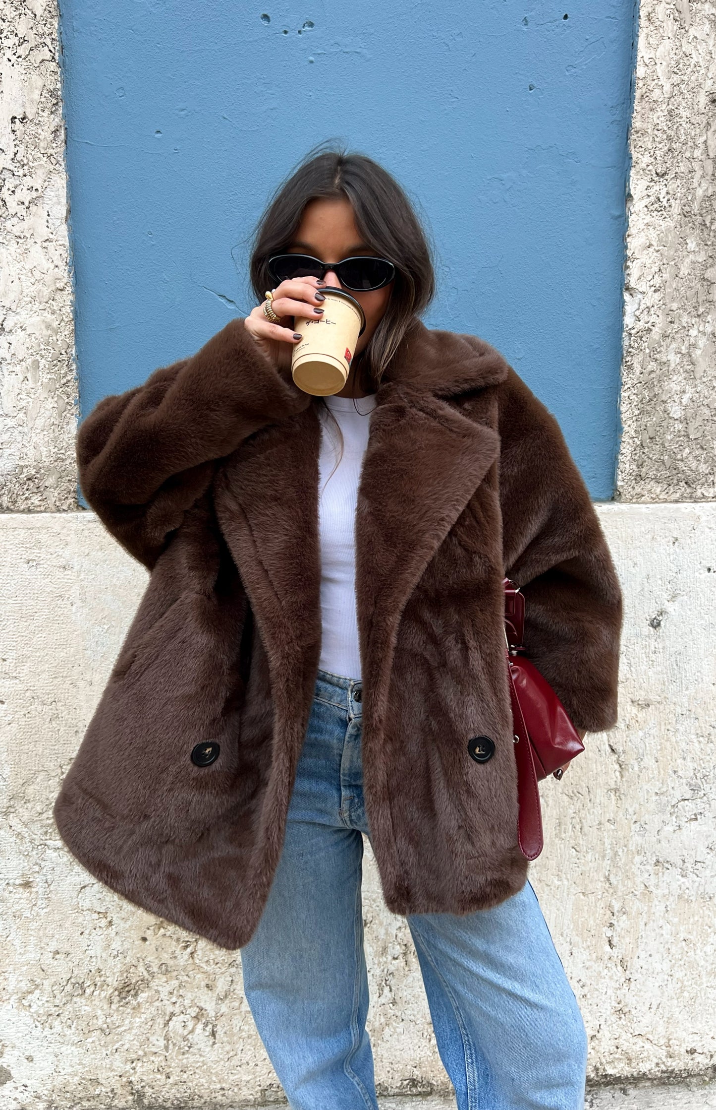 Coffee Fur Jacket