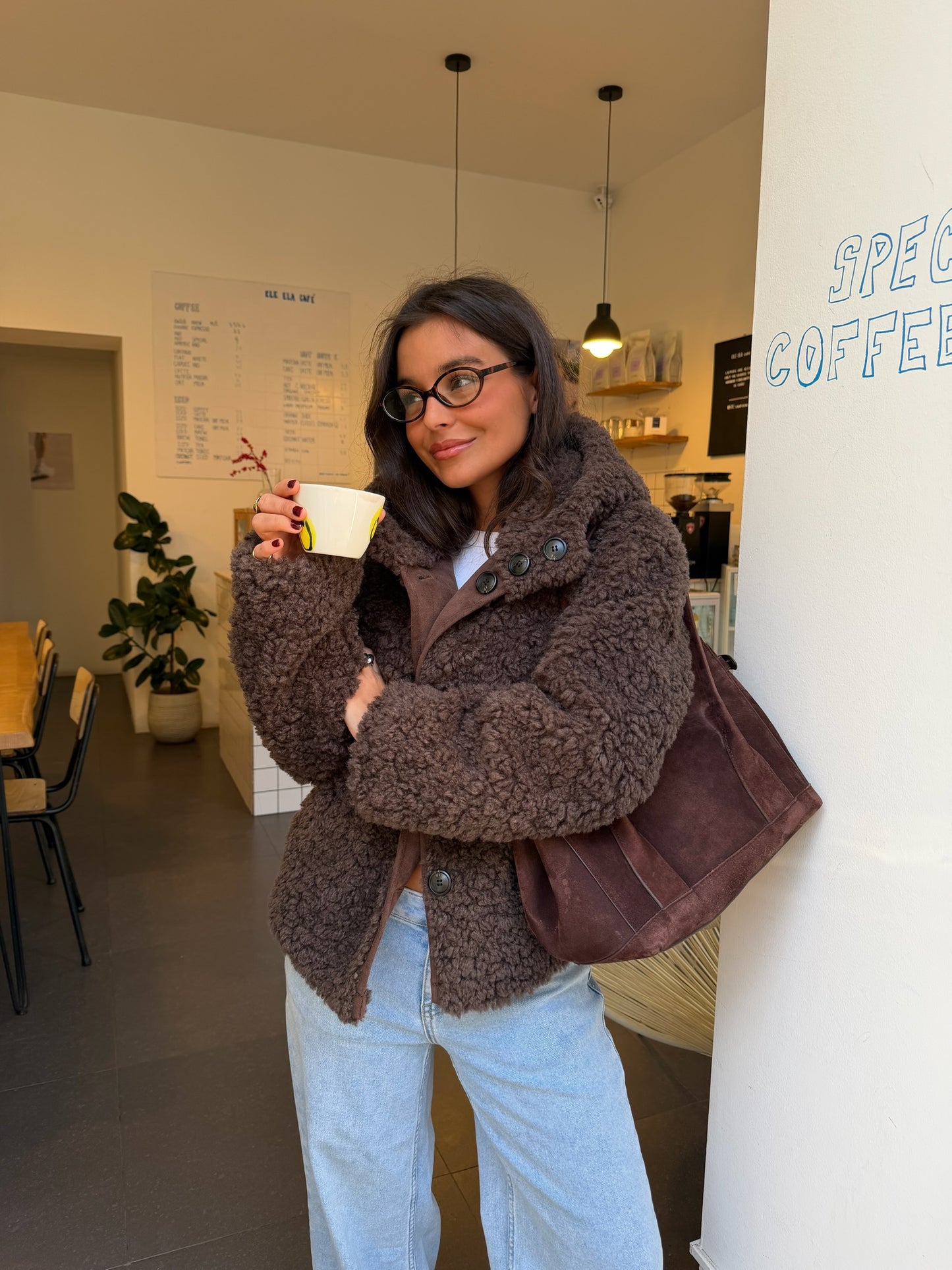 Reversible Fur Jacket in Suede