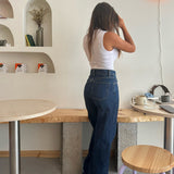 Dark Blue Wide Leg Jeans