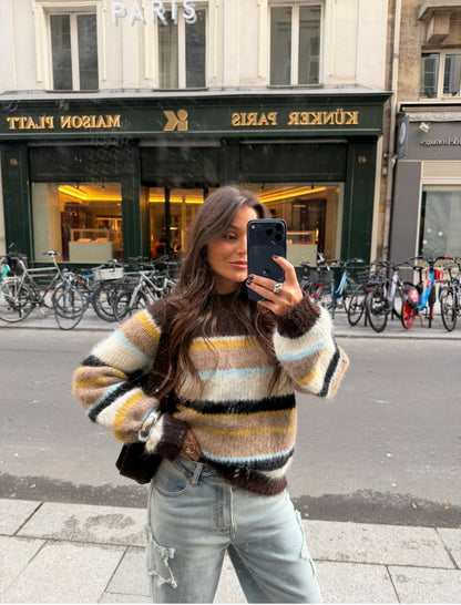 Chloe Striped Knit Sweater