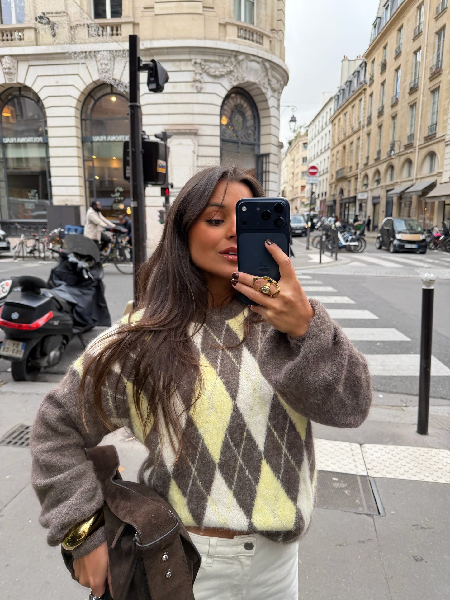 Orly Sweater in Yellow and Taupe - Shipping 08/12 to 12/12