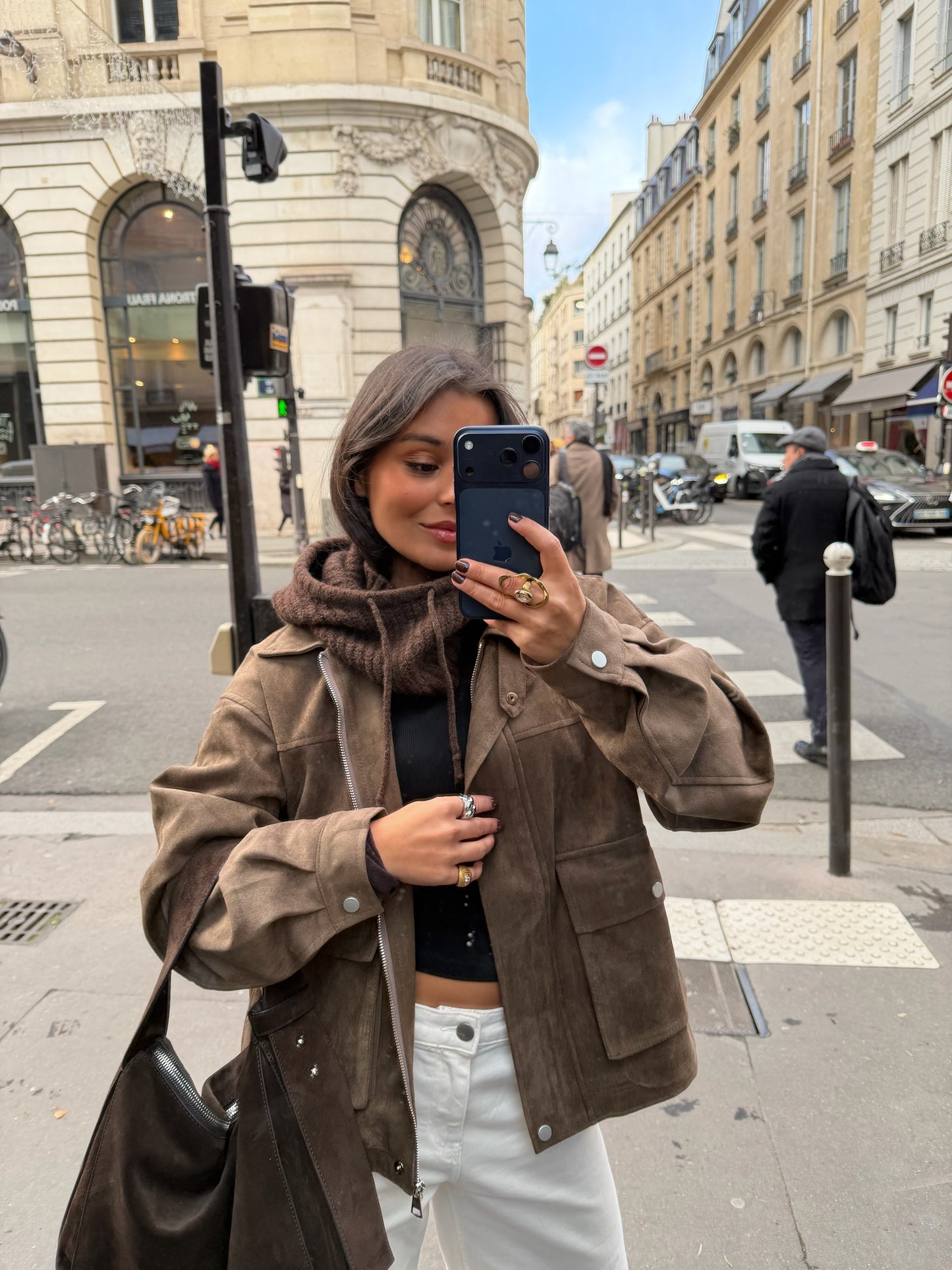 Suede Jacket in Light Brown