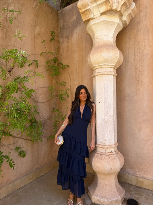 Manila Dress in Navy Blue