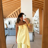 Butter Yellow Satin Set