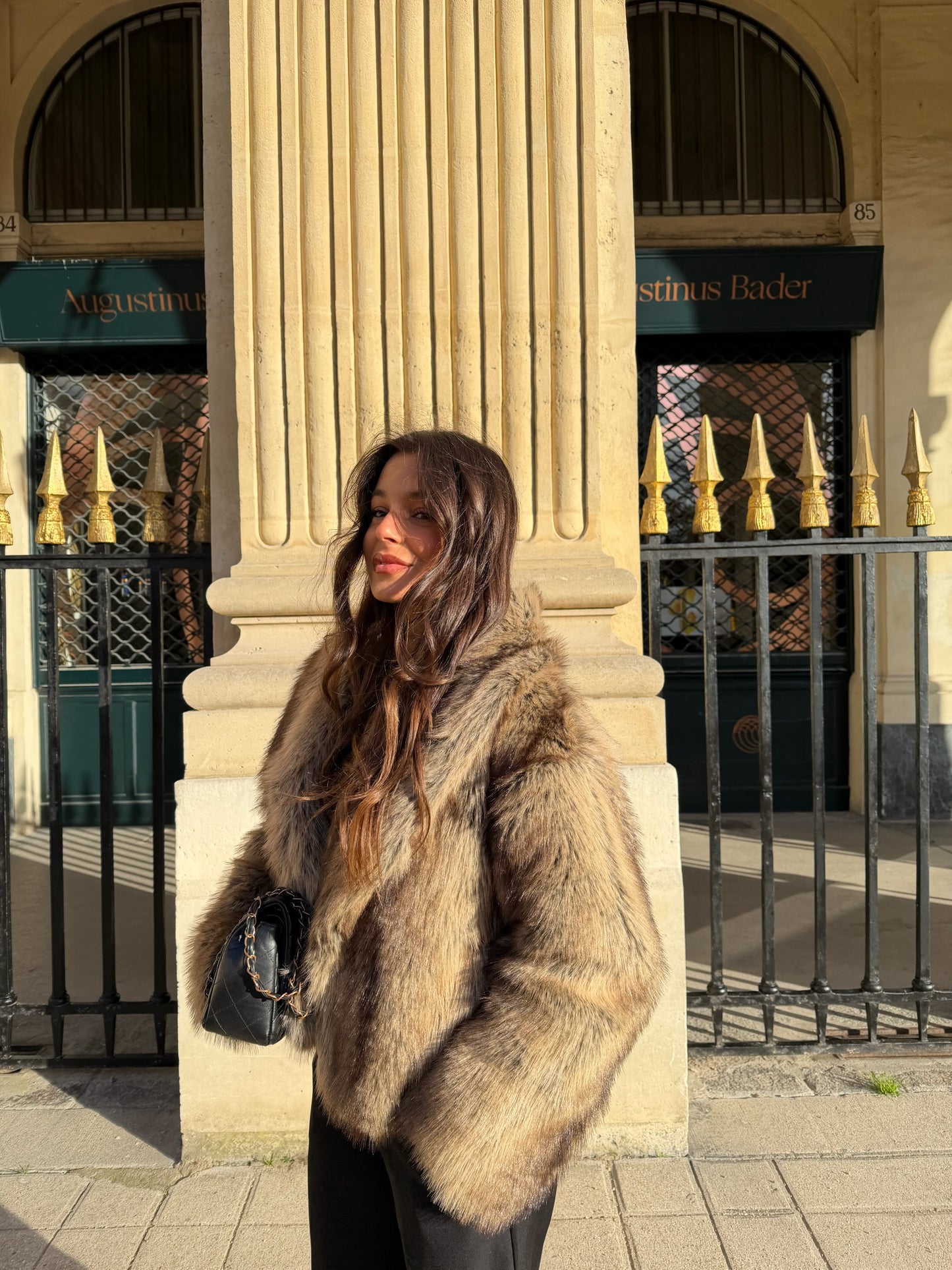 Camille Fur Jacket in Camel and Brown - Shipping 01/12 to 05/12