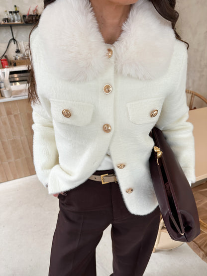 Aurora Fur Coat in White