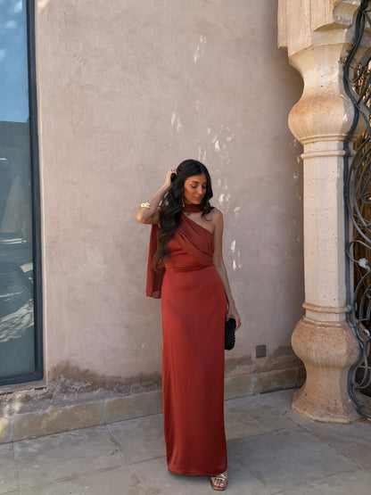 Triana Dress in Terracotta