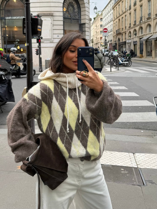 Orly Sweater in Yellow and Taupe - Shipping 08/12 to 12/12