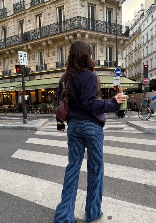 Blue Striped Trousers