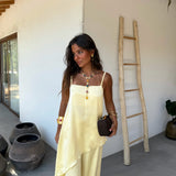 Butter Yellow Satin Set