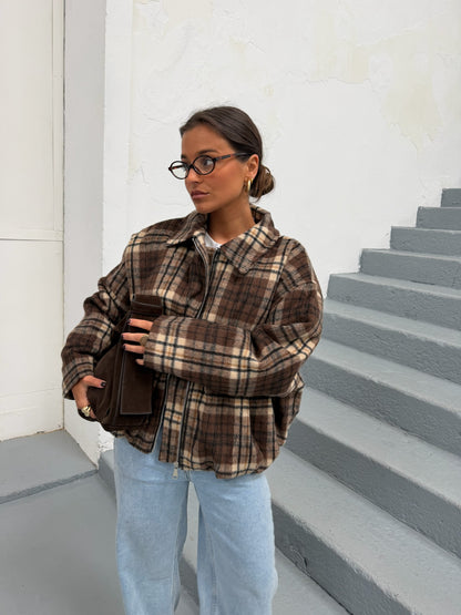 Brown Plaid Coat
