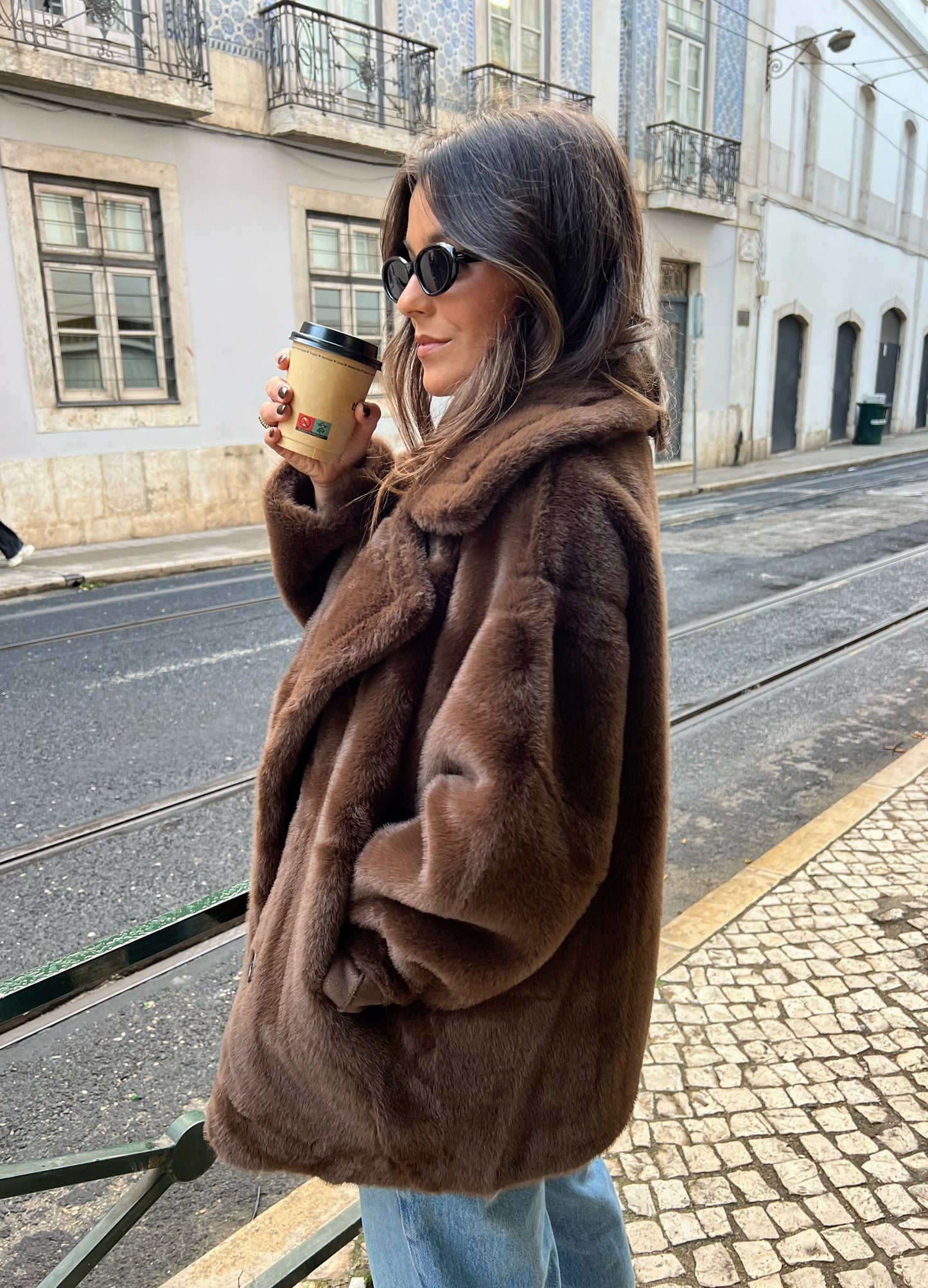 Coffee Fur Jacket