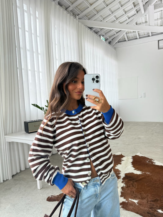 Carol Cardigan with Blue Details