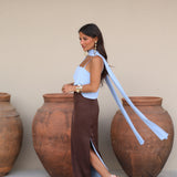 Joanna Dress In Brown and Blue - Shipping/Envio 22/06 to 26/06