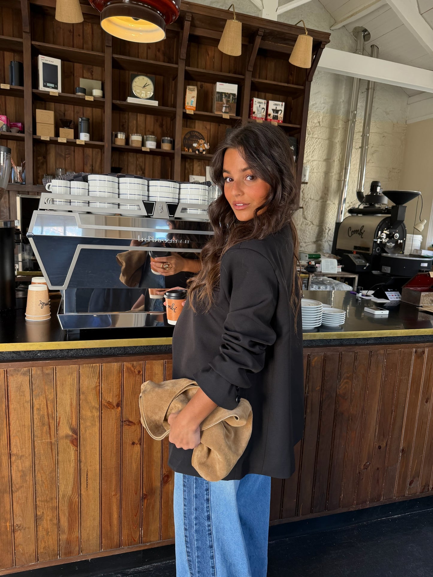 Two Tone Wide Leg Jeans