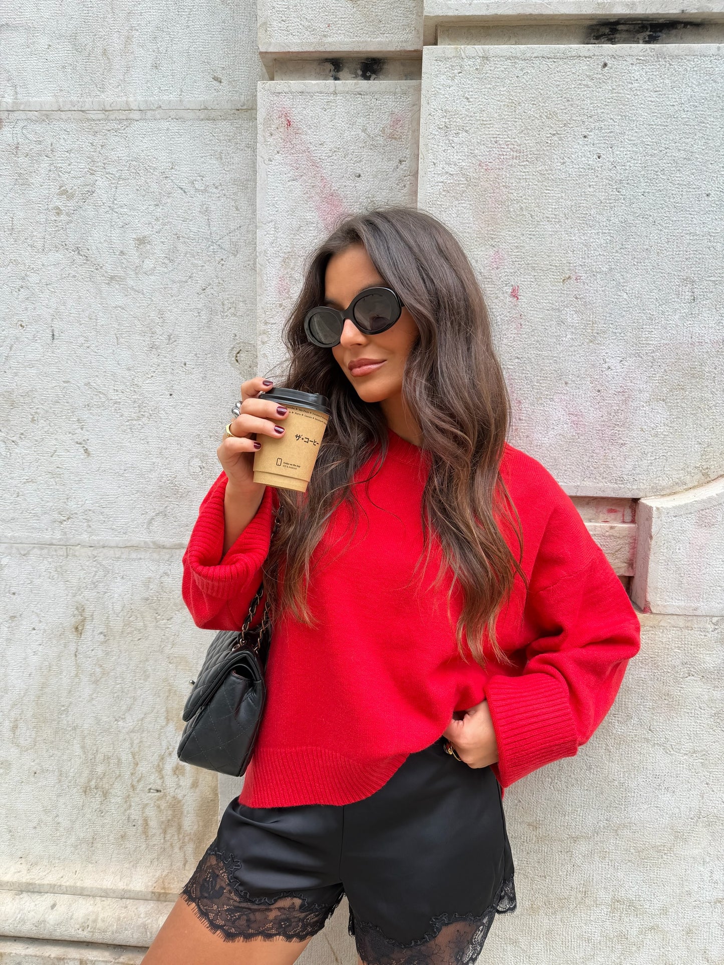 Soft Touch Knit Sweater in Red