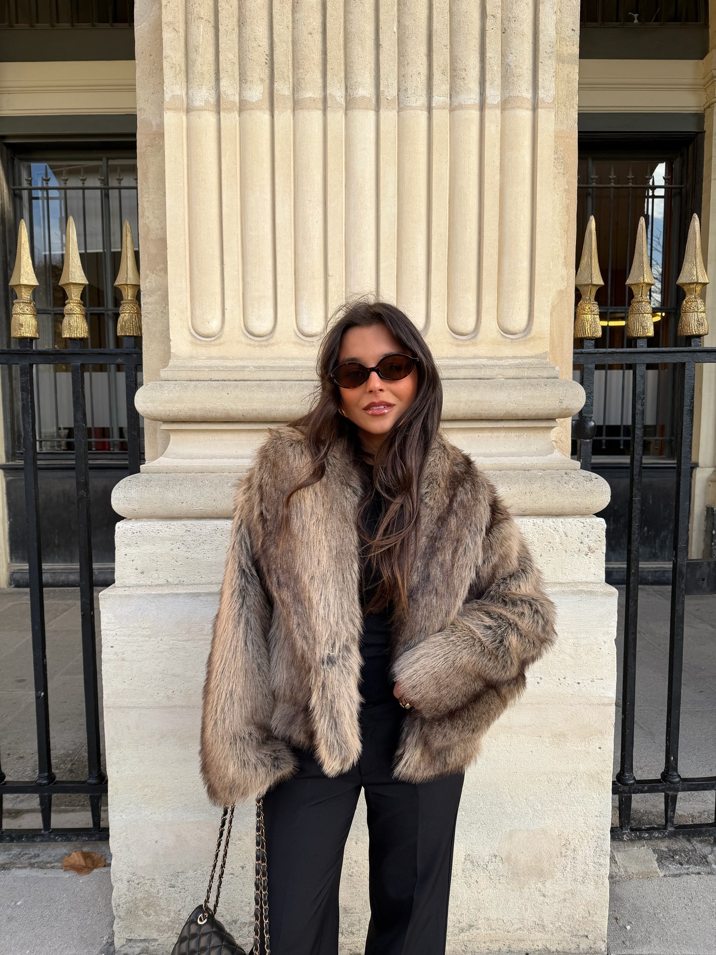 Camille Fur Jacket in Camel and Brown - Shipping 01/12 to 05/12